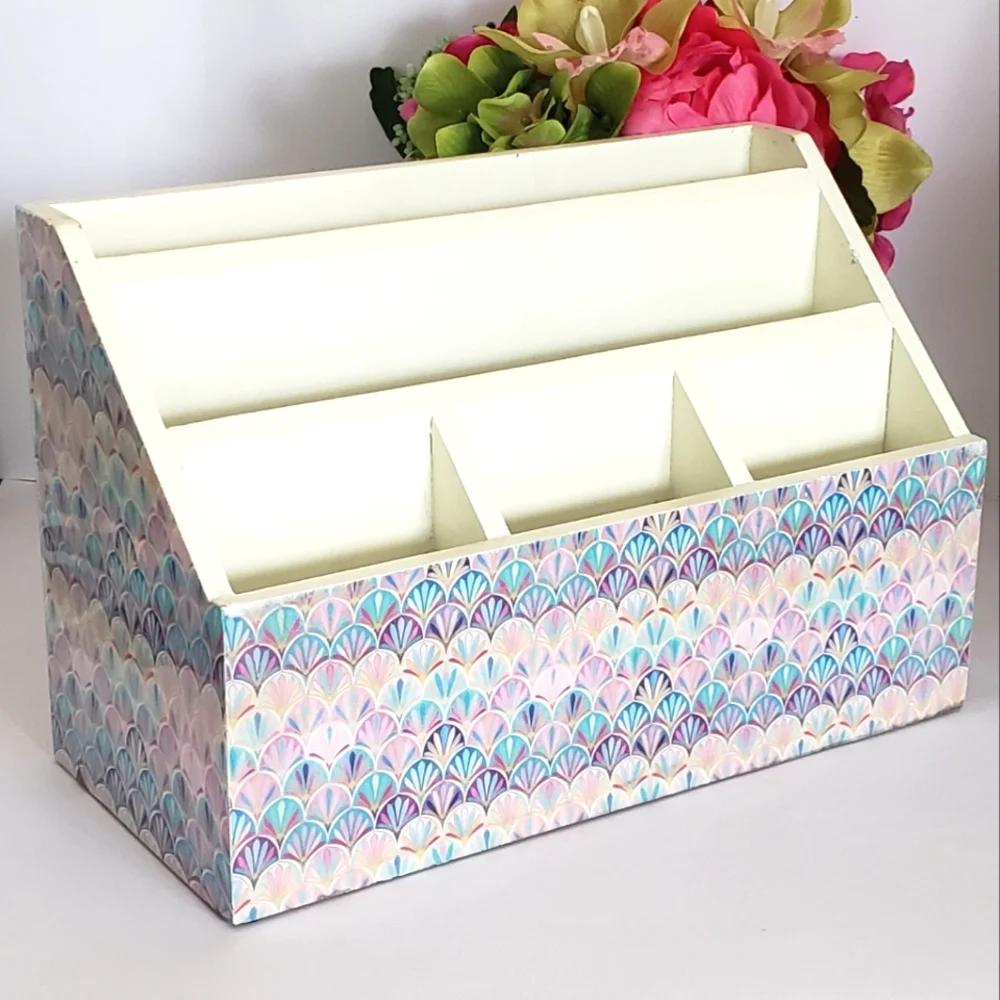 Global Artisans Hand Made Enameled Desk Caddy Organizer NWT